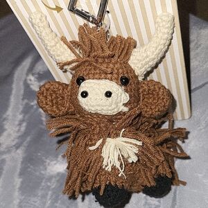 Piper K Highland Cow Brown Crochetl Keychain Bagcharm Brand New Ta